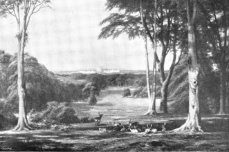 Pictures from the Royal Academy: Windsor Castle, from the Forest - C. E. Johnson, 1895. Creator: George Meisenbach.