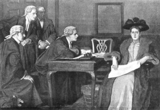Pictures from the Royal Academy: Defendant and Counsel - W. F. Yeames, R.A., 1895. Creator: George Meisenbach.