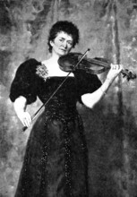 Pictures from the Royal Academy: Lady Hallé (Madame Norman Neruda) - Hon. J. Collier, 1895. Creator: George Meisenbach.