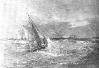 Pictures from the Royal Academy: Crossing the Bar - E. Hayes, 1895. Creator: George Meisenbach.