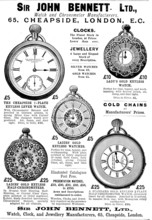 Advertisement for Sir John Bennett Ltd., Watch and Chronometer Manufacturers, 1895. Creator: Unknown.
