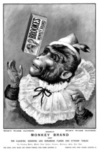 Advertisement for Brooke's Monkey Brand Soap, 1895. Creator: Unknown.