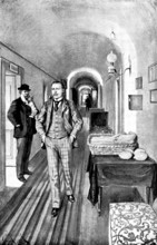 Adam Johnstone's Son: Johnstone hung about the reading-room and smoked a pipe..., 1895. Creator: George Meisenbach.