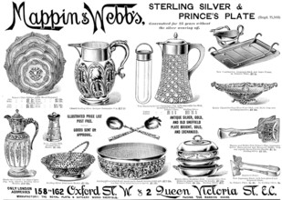 Advertisement for Mappin & Webb's Sterling Silver & Prince's Plate, 1895. Creator: Unknown.