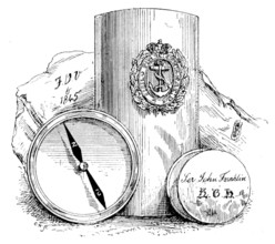 The Franklin Celebration: Franklin relics...compass, piece of plate, part of flannel shirt..., 1895. Creator: Carl Hentschel.