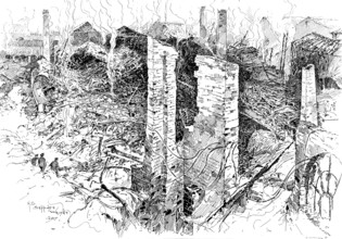 The Great Fire in Bermondsey, 1895. Creator: Carl Hentschel.