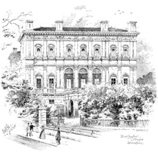 Dorchester House, Park Lane, residence of...Shahzada Nasrullah Khan during his stay in London, 1895. Creator: Carl Hentschel.
