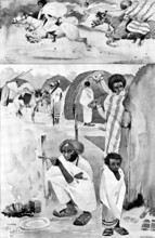 Somaliland at the Crystal Palace: inside the Somali Kraal, 1895. Creator: Andre & Sleigh.