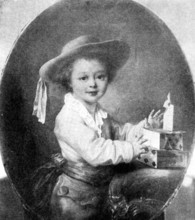 Beautiful Children at the Grafton Gallery: The House of Cards, 1763-1788 - F. H. Drouais, (1895). Creator: Unknown.