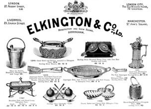 Advertisement for Elkington & Co. Ltd., manufactory and show rooms, 1895. Creator: Unknown.