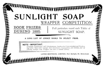 Advertisement for Sunlight Soap, 1895. Creator: Unknown.