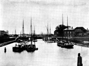 The Opening of the Baltic Canal: lock at Rendsburg, for communication with the Eider, 1895. Creator: Unknown.