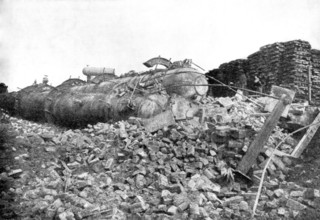 Boiler Explosion near Redcar: portion of a displaced boiler, 1895. Creator: Harold Hood.