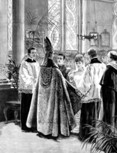 Marriage of the Duc d'Aosta with Princesse Hélène d'Orléans, in the...Chapel of St. Raphael..., 1895 Creator: P Naumann.