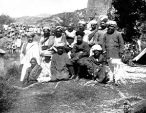 The Chitral Campaign: the Khan of Dir and his suite, 1895. Creator: Unknown.