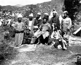 The Chitral Campaign: Sher Afzul and his attendants, 1895. Creator: Unknown.