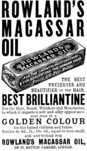Advertisement for Rowland's Macassar Oil, 1895. Creator: Unknown.