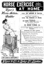 Advertisement for Vigor's Horse-Action Saddle, 1895. Creator: Unknown.
