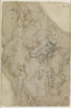 Two male Nudes and a Horse, 1501-1505.  Creator: Michelangelo Buonarroti.