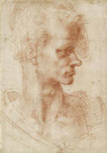 Study of a Man's Head, 1501-1505.  Creator: Michelangelo Buonarroti.