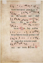 Antiphonary Leaf: Text with Musical Notation with Ornamental Letter, about 1270-1280. Creator: Master of Imola.