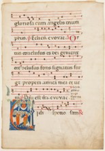 Antiphonary Leaf: Historiated "V" with Assumption, about 1270-1280. Creator: Master of Imola.