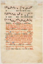 Gradual Leaf: Text with Musical Notation and Annotation, c1350. Creator: Lippo Vanni.