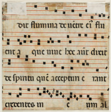 Choral Leaf Fragment: Text with Musical Notation, early 15th century. Creator: Lorenzo Monaco.