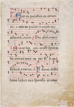 Antiphonary Leaf: Text with Musical Notation with Three Ornamental Letters, between 1270 and 1280. Creator: Master of Imola.