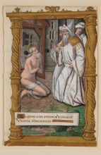 Leaf from Book of Hours: Job and His Three Friends, c1515. Creator: Master of Morgan 85.