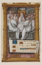 Leaf from Book of Hours: Pentecost with Virgin Mary, c1515. Creator: Master of Morgan 85.