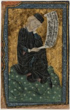 Leaf: Abelard with Scroll, 14th century. Creator: Unknown.