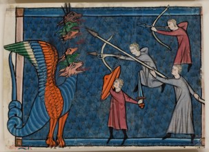 Apocalypse Leaf Fragment: The Dragon Waging War, c1295. Creator: Unknown.