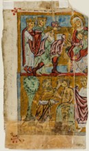 Psalter Leaf: Adoration of Magi and Baptism of Christ, between late 12th and early 13th century. Creator: Unknown.