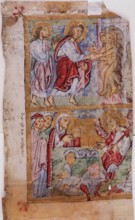 Psalter Leaf: Christ in Limbo and Resurrection with Three Marys at the Tomb, 12th century. Creator: Unknown.