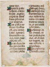 Antiphonary Leaf: Text with Six Ornamental Initials, late 15th century. Creator: Unknown.