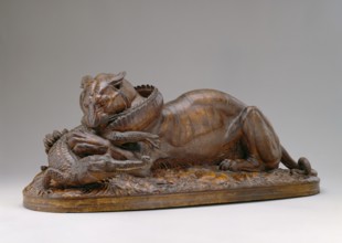 Tiger Devouring a Gavial, 1831. Creator: Antoine-Louis Barye.