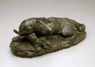 Chef modele for Jaguar Devouring a Hare, c1850. Creator: Antoine-Louis Barye.