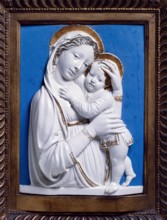 Madonna and Child, between 1445 and 1450. Creators: Virgin Mary, Jesus Christ, Luca della Robbia.