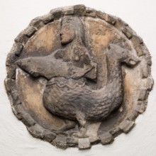 Roundel with Mermaid, between 12th and 13th century. Creator: Unknown.