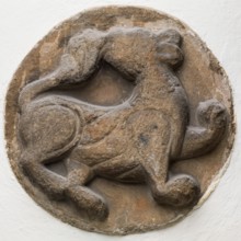 Roundel with Lion Passant, between 12th and 13th century. Creator: Unknown.