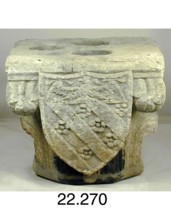 Capital with the Coat of Arms of Giangaleazzo Visconti and the Del Maino Family, late 14th or... Creator: Unknown.