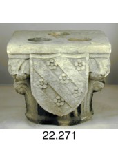 Capital with the Coat of Arms of Giangaleazzo Visconti and the Del Maino Family, late 14th or... Creator: Unknown.