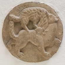 Roundel with Fox Attacking a Sheep, between 12th and 13th century. Creator: Unknown.