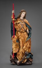 Saint Michael Vanquishing the Devil, c1480. Creator: Workshop of the Harburg Master.