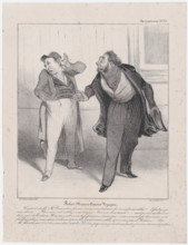 Plate 15: Robert Macaire commis-voyageur, 1838.  Creator: Honore Daumier.