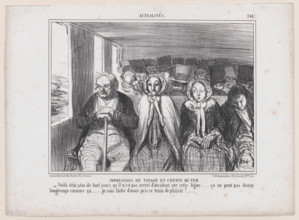Impressions de Voyage en Chemin de Fer, from Actualités, published in Le Chari..., November 9, 1855. Creator: Honore Daumier.