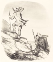Aperçois-tu un lieu civilisé..., 1849. Creator: Honore Daumier.