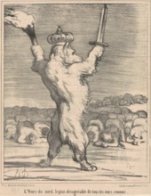 L'ours du nord, le plus désagréable de tous les ours connus, April 17 or 18, 1854. Creator: Honore Daumier.