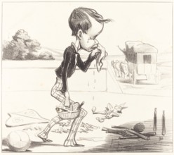 Le jeune Estancelin est obligé de rentrer en classe!, 1849. Creator: Honore Daumier.